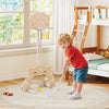 3 in 1 Kids Basketball Hoop with Basketball and Foldable Rim-Beige