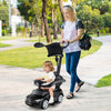 3-in-1 Ride on Push Car Mercedes-Benz Licensed Sliding Car with Canopy-Black