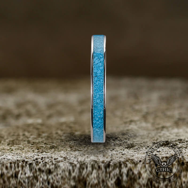 3mm Turquoise Band Titanium Ring