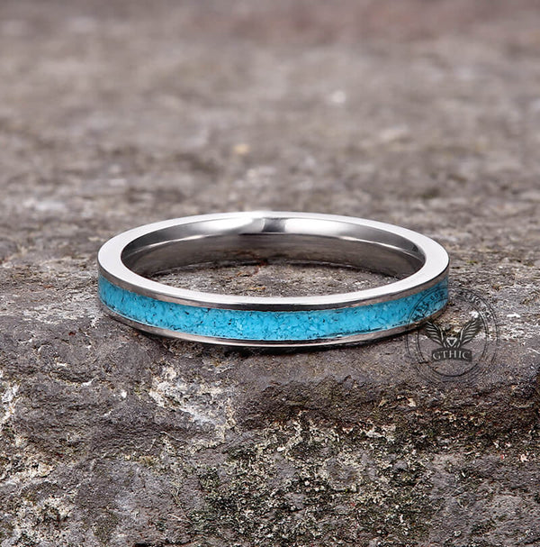 3mm Turquoise Band Titanium Ring