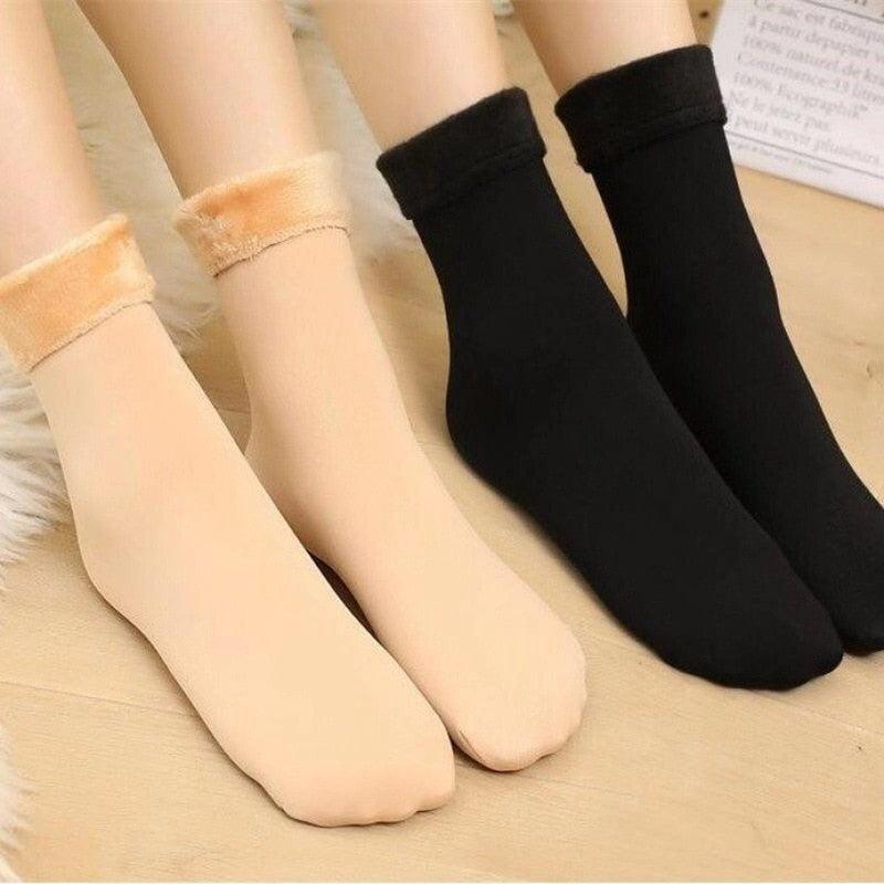 3Pairs Female Winter Warm Thicken Thermal Soft Casual Solid Color Socks Wool Cashmere Home Snow Boots Velvet Home Floor Sock For Women