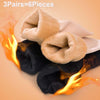 3Pairs Female Winter Warm Thicken Thermal Soft Casual Solid Color Socks Wool Cashmere Home Snow Boots Velvet Home Floor Sock For Women