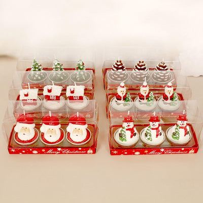 3pcs Christmas Children's Candle Christmas Tealight Candles Handmade Delicate Santas Snowman Acorn Tree Candles For Christmas Home Decoration Gifts Decoration Set Christmas Eve Party Decoration Hang Decorations For Home Noel Natal New #12