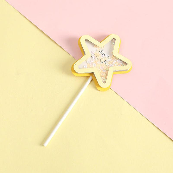 3PCS Love Happy Birthday Cake Toppers Star Cupcake Toppers Cake Decorations Glitter Star Cupcake Picks White Cloud Toothpicks for Baby Shower Stars Cupcake Topper Flags For Wedding Kids Birthday Party Supplies Cake Decoration