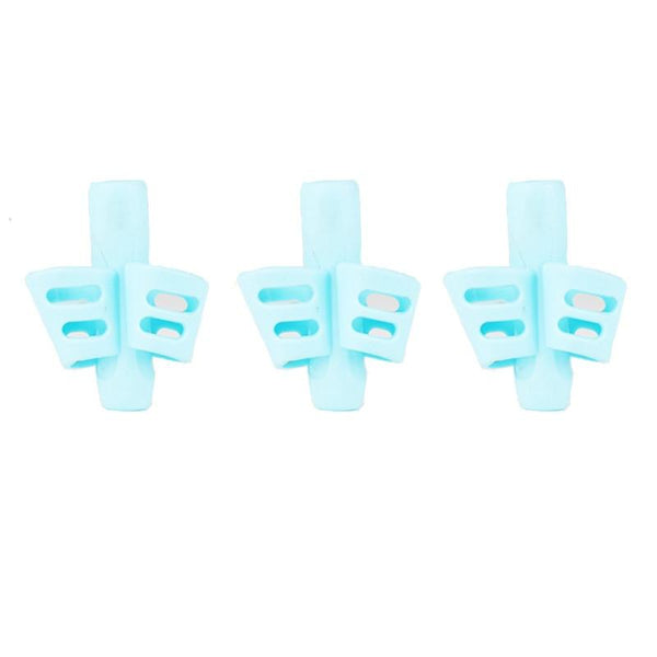 3Pcs/Set Soft Silica Pencil Grasp Two-Finger Gel Pen Grips Children Writing Training Correction Tool Pens Holding for Kids Gifts Children's School Supplies Triangular Correction Children's Writing Tool