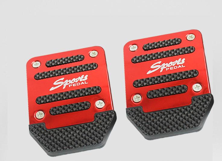 3Pcs/Set Universal Aluminum Manual Transmission Non-Slip Car Pedal Cover Set Kit Pedals Red Blue Silver Car Vehicle Sports Accelerator Brake No Drill Non-Slip Performance Car Rest Pedal Brake Auto Sports Gas Fuel Petrol Clutch Brake Pad Auto Accessories