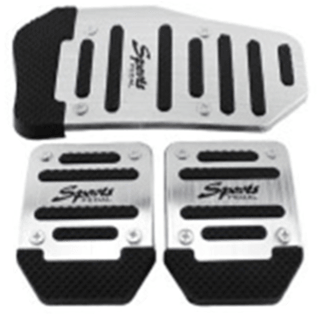 3Pcs/Set Universal Aluminum Manual Transmission Non-Slip Car Pedal Cover Set Kit Pedals Red Blue Silver Car Vehicle Sports Accelerator Brake No Drill Non-Slip Performance Car Rest Pedal Brake Auto Sports Gas Fuel Petrol Clutch Brake Pad Auto Accessories