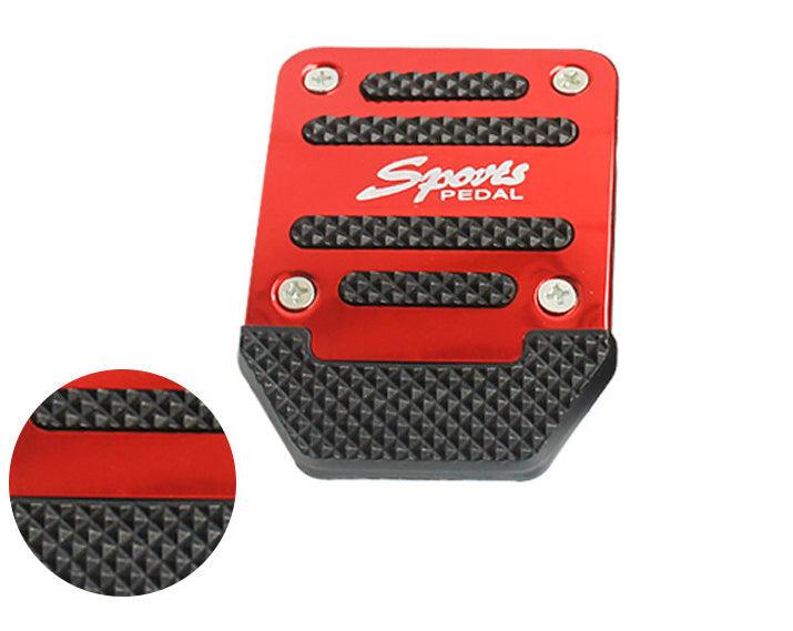 3Pcs/Set Universal Aluminum Manual Transmission Non-Slip Car Pedal Cover Set Kit Pedals Red Blue Silver Car Vehicle Sports Accelerator Brake No Drill Non-Slip Performance Car Rest Pedal Brake Auto Sports Gas Fuel Petrol Clutch Brake Pad Auto Accessories