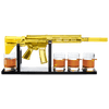 AR15 Gold Whiskey Decanter Set with 4 Bullet Whiskey Glasses - The Wine Savant, Gift for Fathers, Uncles, Sons - Veteran Gifts, Military Gift, Home Bar Gift, Father's Day