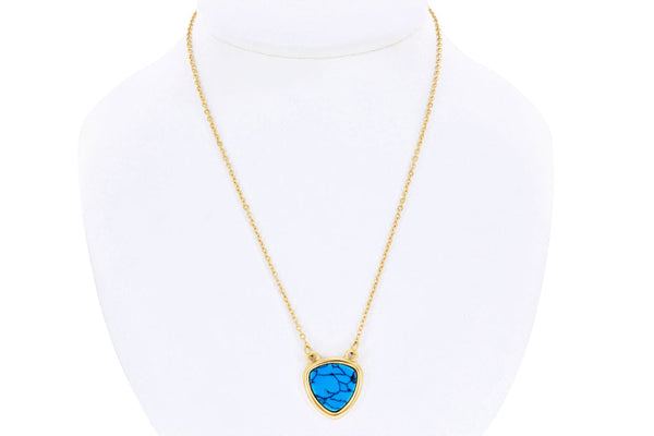 Donatello Gian 14K Gold Plated Genuine Turquoise Necklace