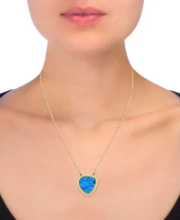 Donatello Gian 14K Gold Plated Genuine Turquoise Necklace - Gifts for You 'n Me