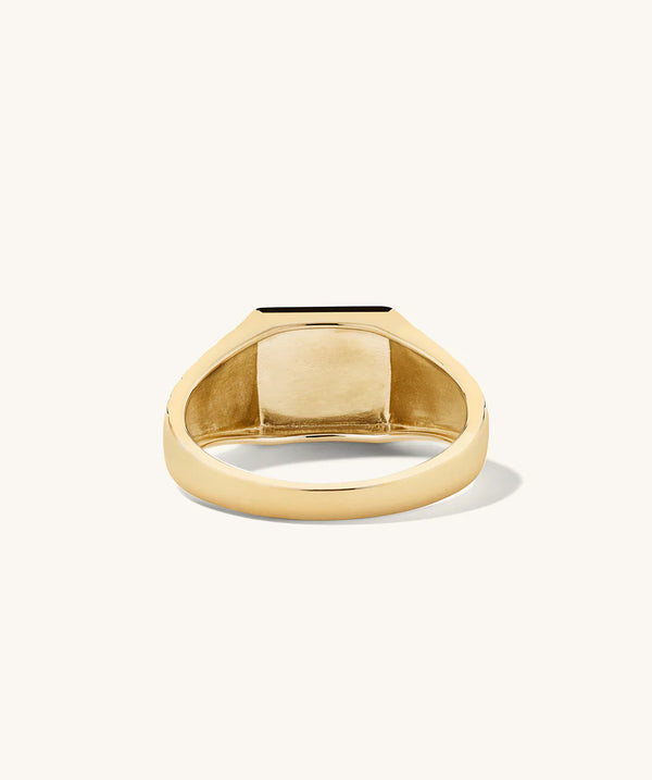 Square Signet Gold Ring - Size 8 - Mens