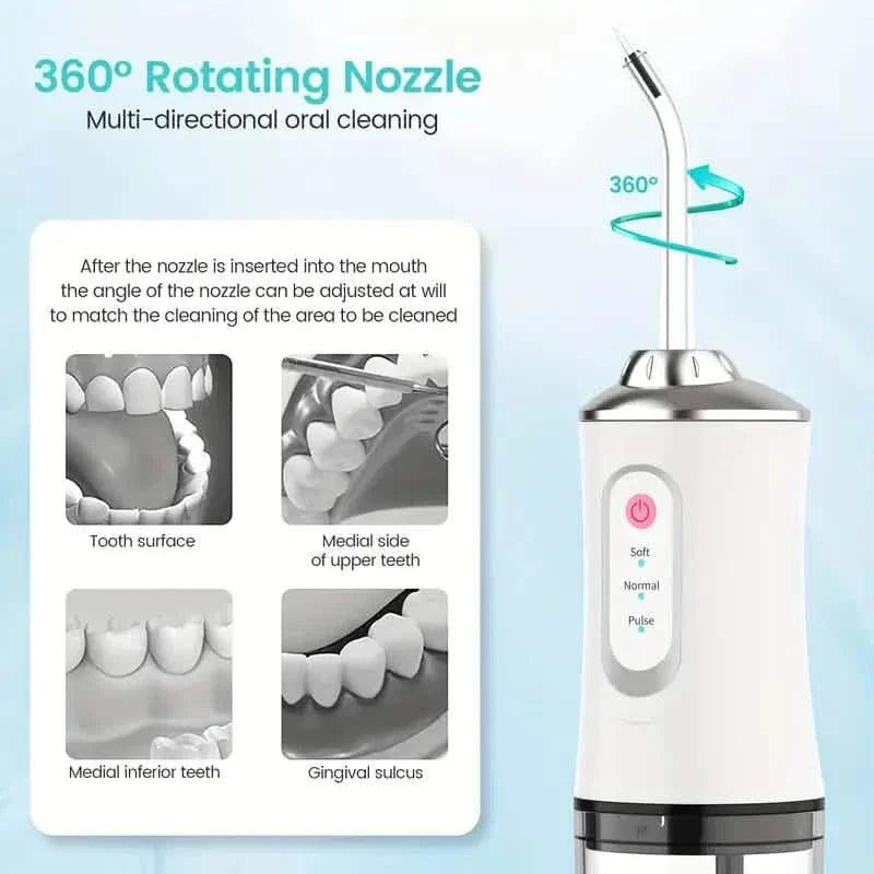 4-in-1 Cordless Water Flossers Oral Irrigator With DIY Mode 4 Jet Tips