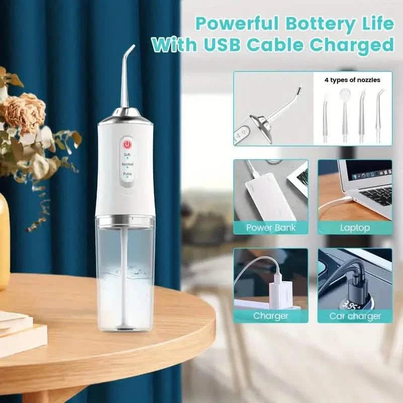 4-in-1 Cordless Water Flossers Oral Irrigator With DIY Mode 4 Jet Tips
