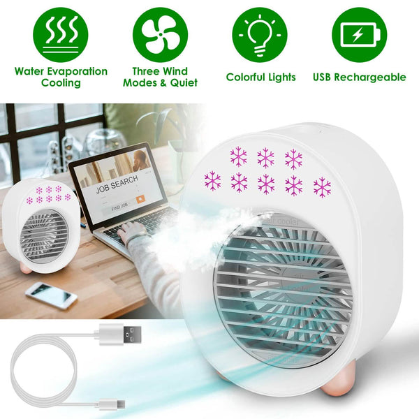 4-in-1 Portable Mini Desktop Water Mist Cooling Air Conditioner