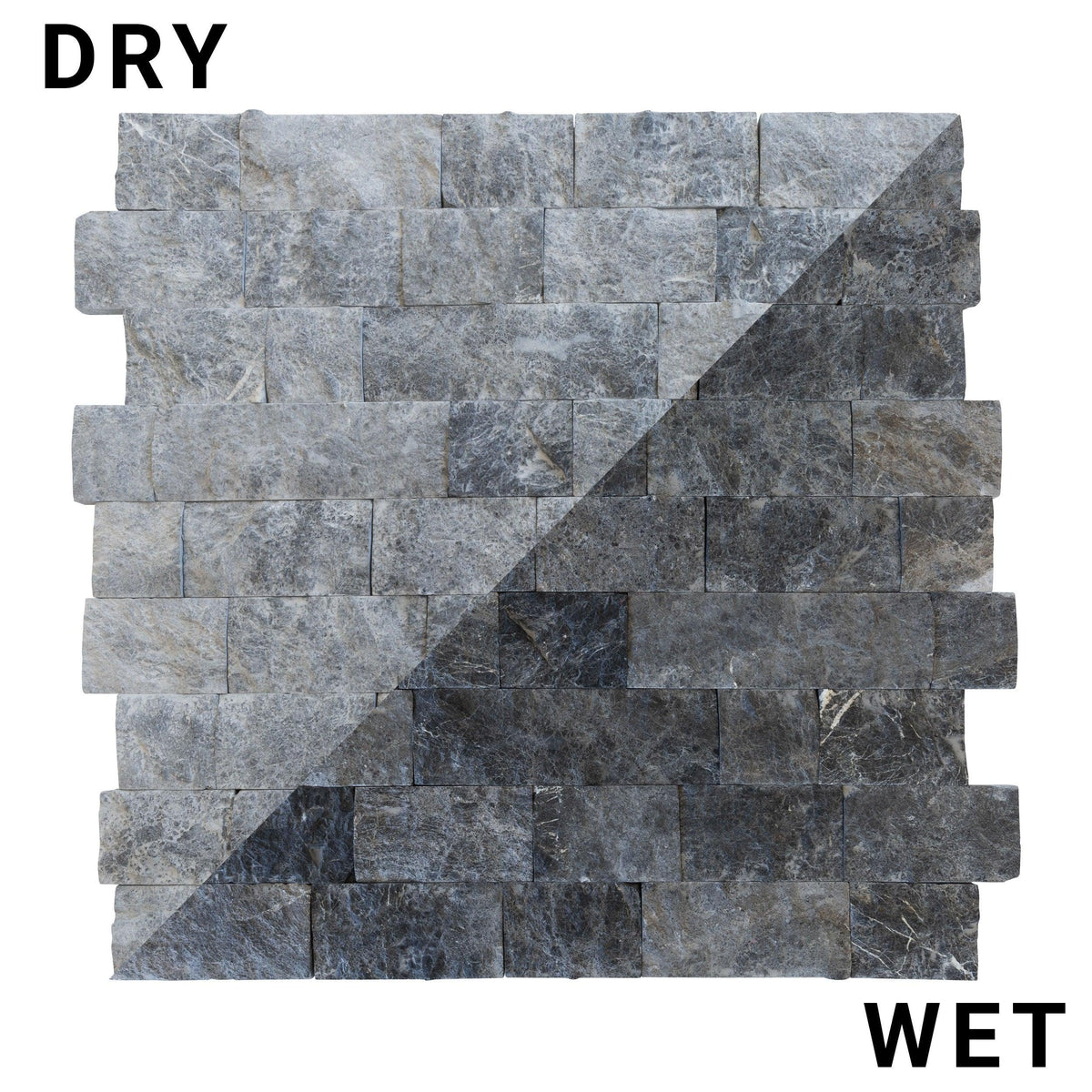 Silver Shadow Split Face Marble Wall Tile 4