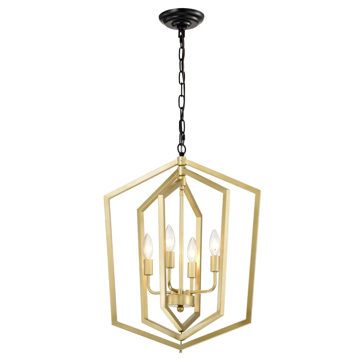 4 Light Farmhouse Chandelier Hanging Lights Pendant with Modern Design
