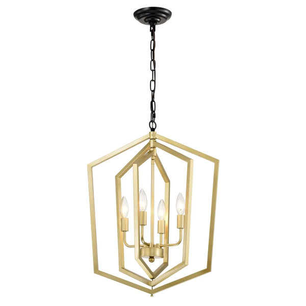 4 Light Farmhouse Chandelier Hanging Lights Pendant with Modern Design