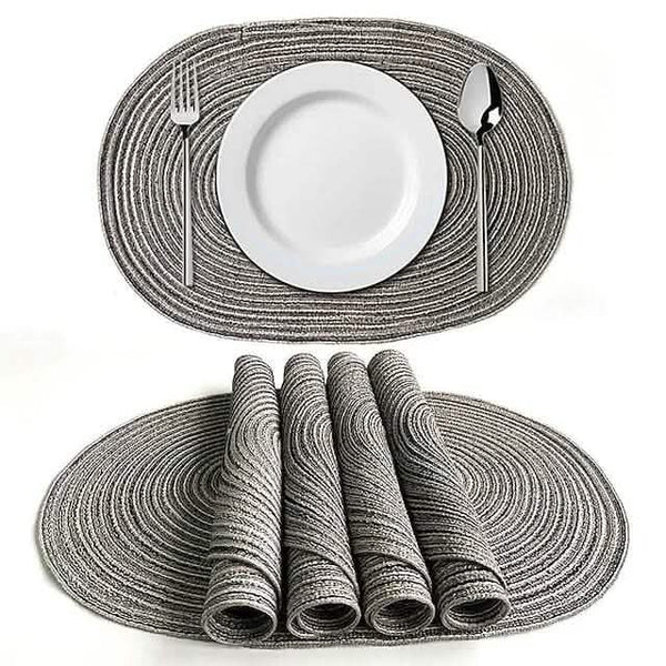 4-Pack: Cotton Oval Dining Mat
