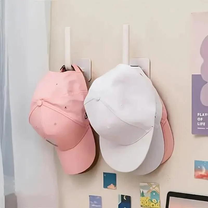 4-Pack: Wall Hat Rack, L-Shaped Storage Rack with Strong Adhesive