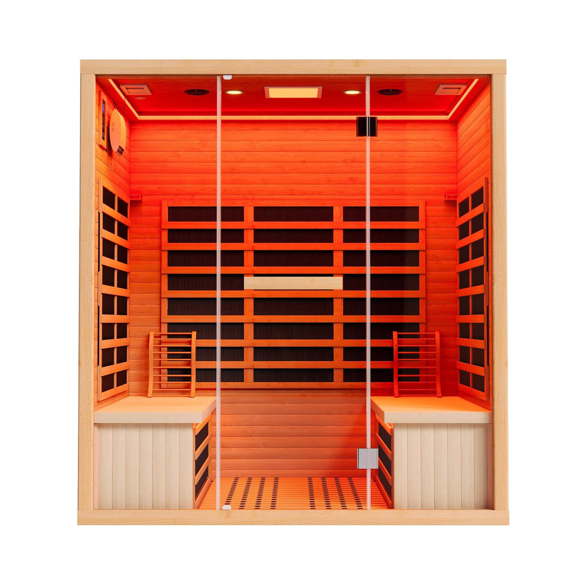 Seville 4-Person Low EMF Canadian Hemlock Infrared Sauna With Bluetooth (SAK29571)