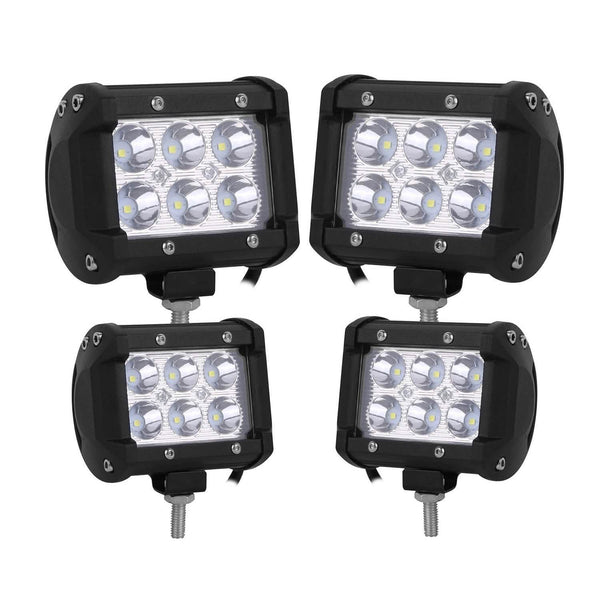 4-Piece: 4” 18W Dual Row LED Spot Light Pod
