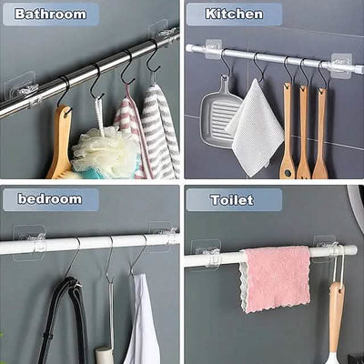 4-Piece: No Drill Curtain Rod Hook Holder