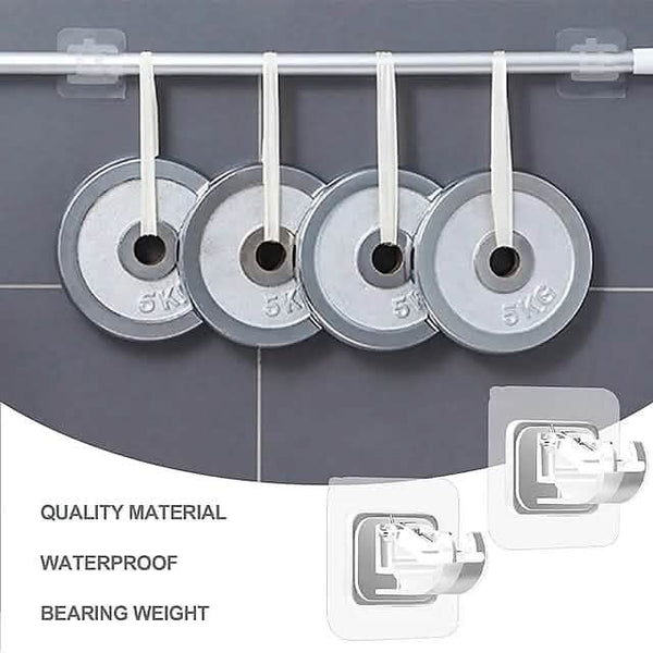 4-Piece: No Drill Curtain Rod Hook Holder