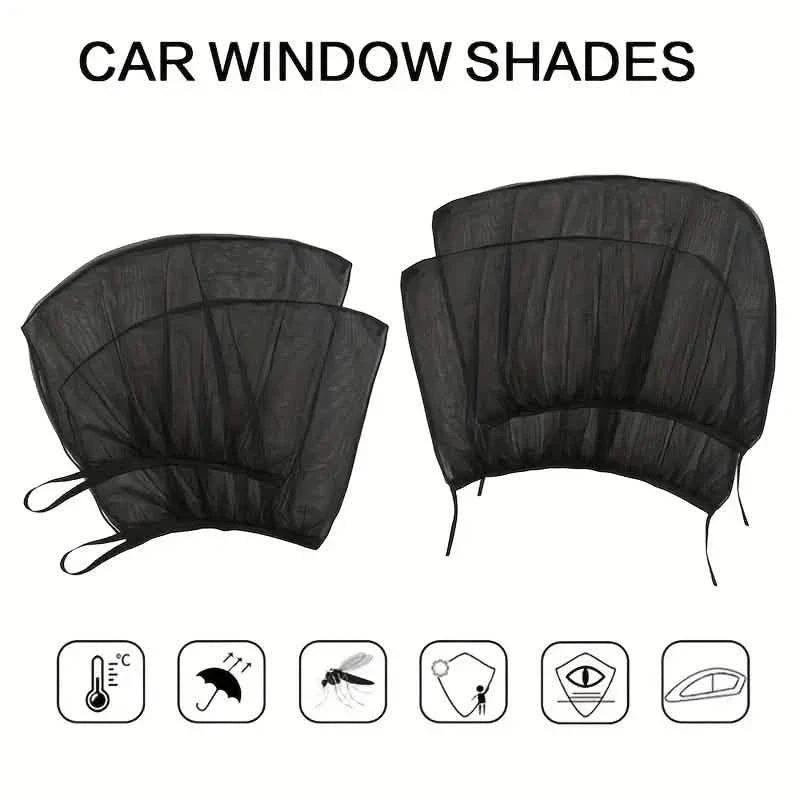 4-Piece Set: Car Window Shades For Front And Back Window