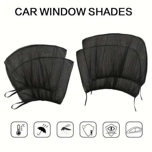 4-Piece Set: Car Window Shades For Front And Back Window