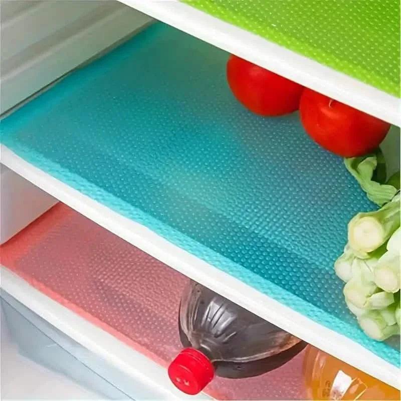 4-Piece Set: High-Quality Refrigerator Liners - Customizable Cabinet Mats