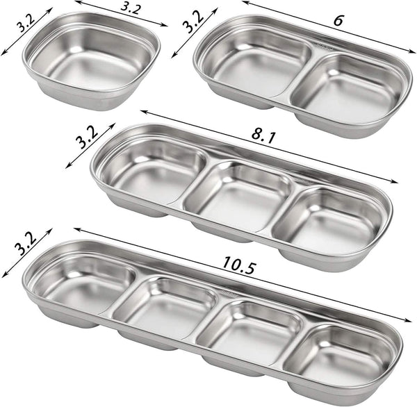 4-Piece Set: Stainless Steel Sauce Dish