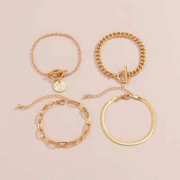 4-Piece Set: Women's Simple Fashion Bracelets