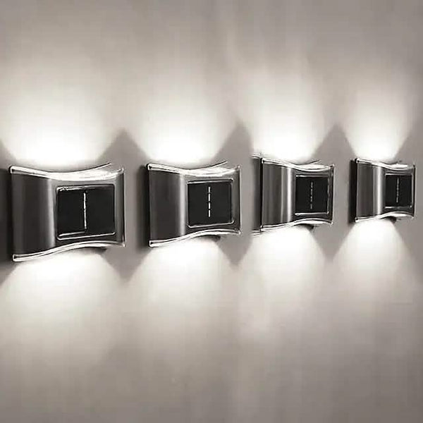 4-Piece: Solar Outdoor 6 LED Waterproof Wall Lights