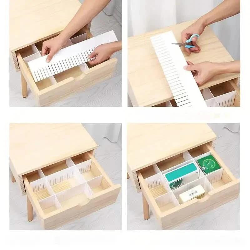 4-Pieces: Adjustable Grid Drawer Dividers