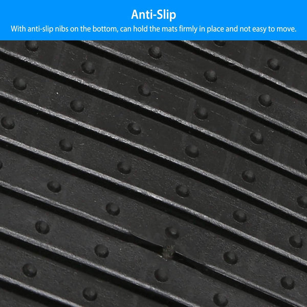 4-Pieces: Heavy Duty PVC Rubber Automotive Floor Mats with Trimmable Design