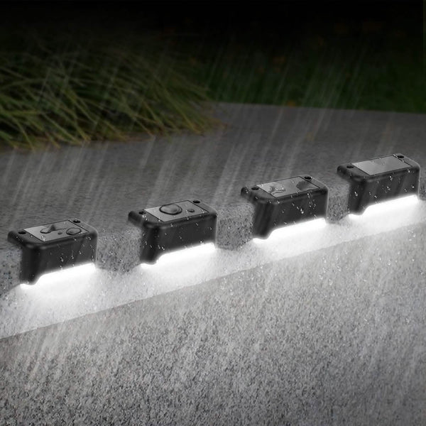 4-Pieces: Solar Powered LED Step Lights