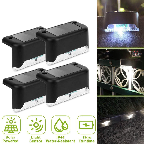 4-Pieces: Solar Powered LED Step Lights