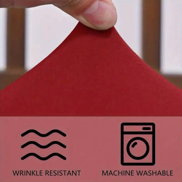 4-Pieces: Solid Color Brushed High Elastic Chair Cover
