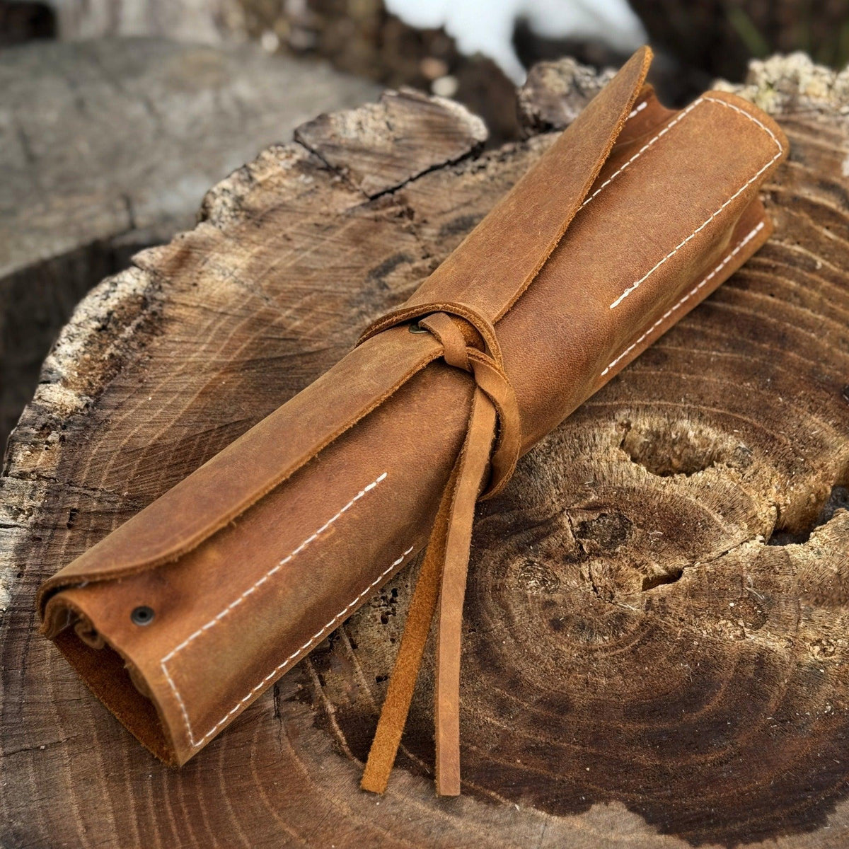 4 Pocket Leather Tool Roll