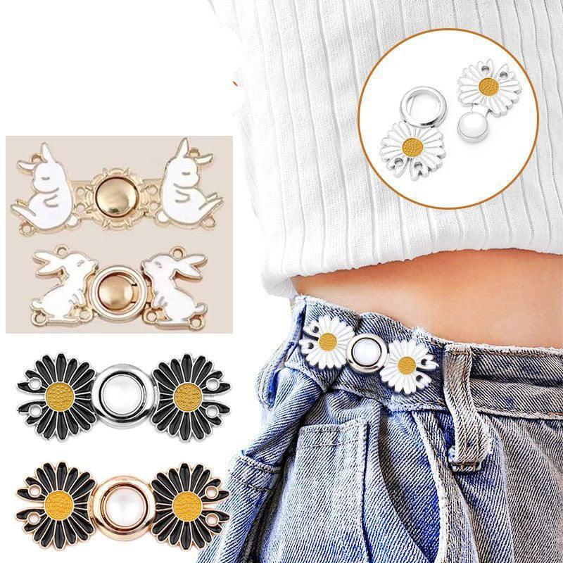 4 Sets Pant Waist Tightener Fashion Pants Clips Waist Tightener Sewing Buttons Pins for Jeans Dress Too Big Loose Adjustable  Button Pins Sewing Button Waist Tightener Clip Waist Adjuster Clips for Dresses Pants Jeans