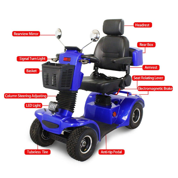 4-Wheel Heavy Duty 48V20AH Electric All-Terrain Mobility Scooter, 500W (SAK93647)