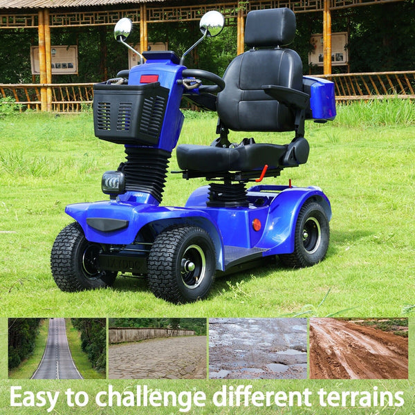 4-Wheel Heavy Duty 48V20AH Electric All-Terrain Mobility Scooter, 500W (SAK93647)