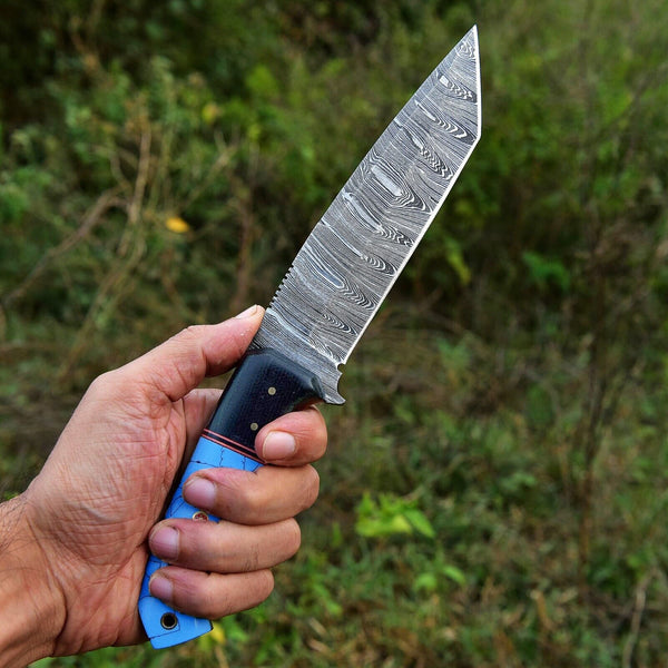 Custom Handmade Damascus Steel Skinning Knife - 4.5