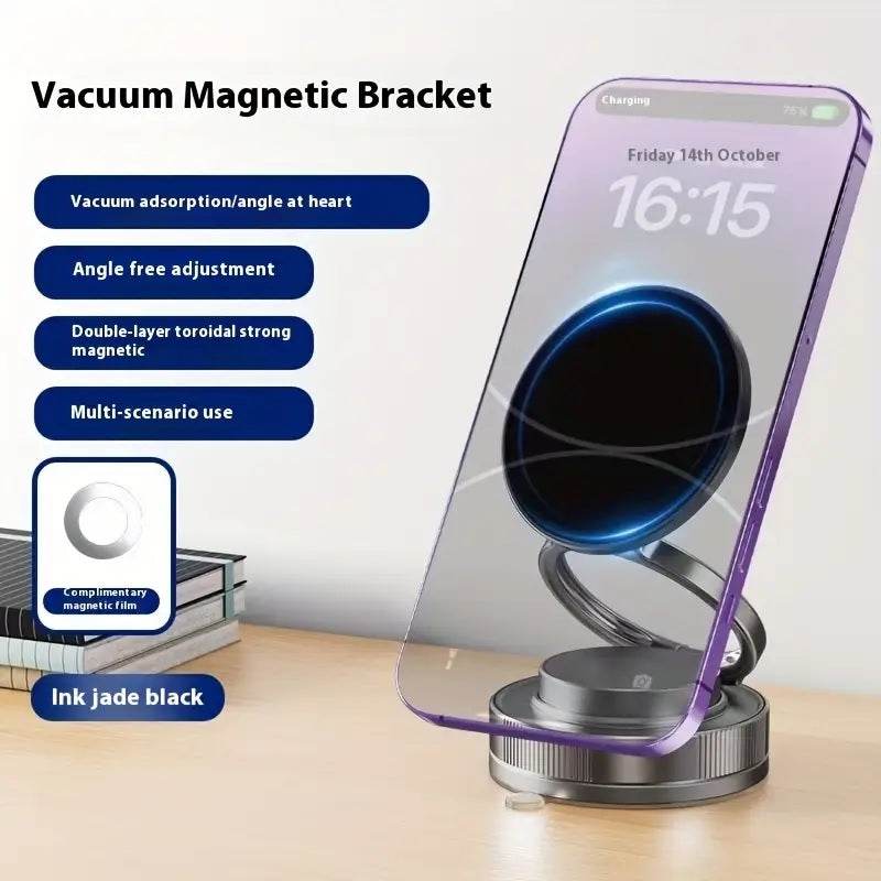 360° Magnetic Car Phone Mount with Foldable Adjustable Suction Design