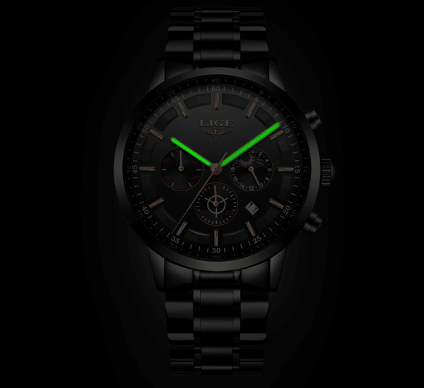 Men's Waterproof  Watch With Chronometers And Date Display Unique Design Perfect Gift