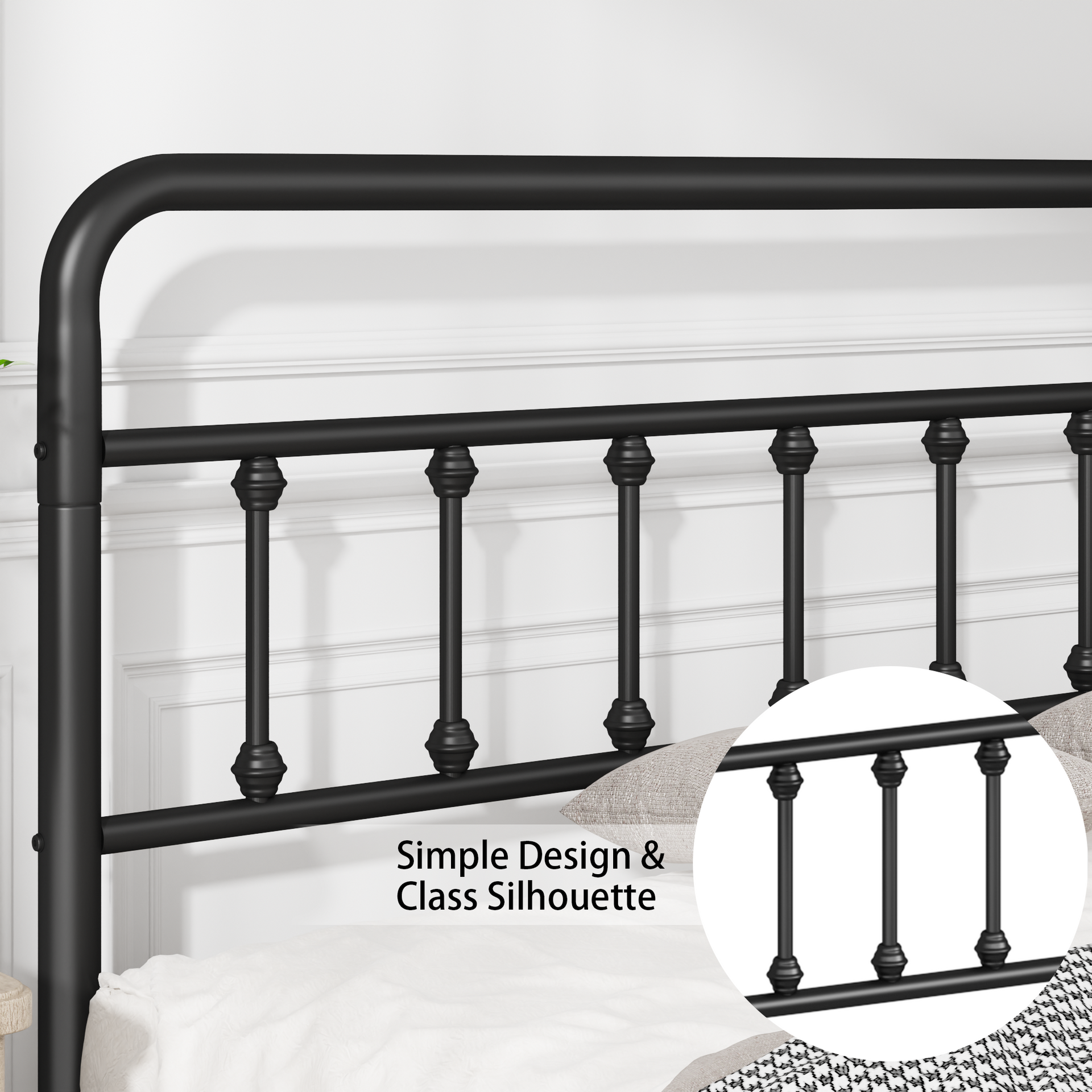 Metal Full Size Bed Frame with Headboard and Under Bed Storage