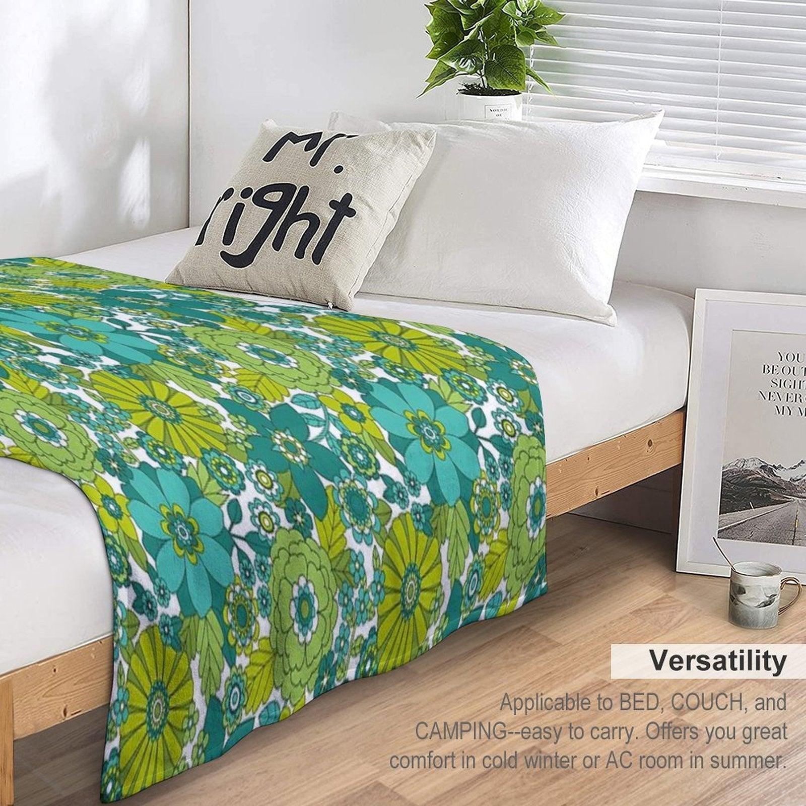 Groovy Blooms Throw Blanket