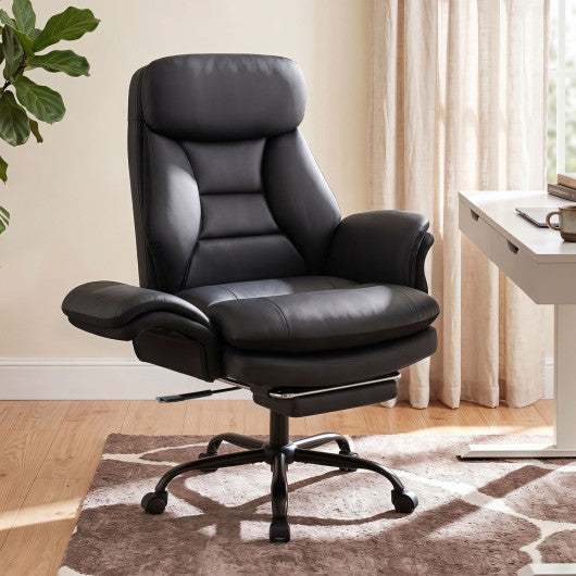 400 LBS Ergonomic Big and Tall Office Chair with Faux Leather-Black