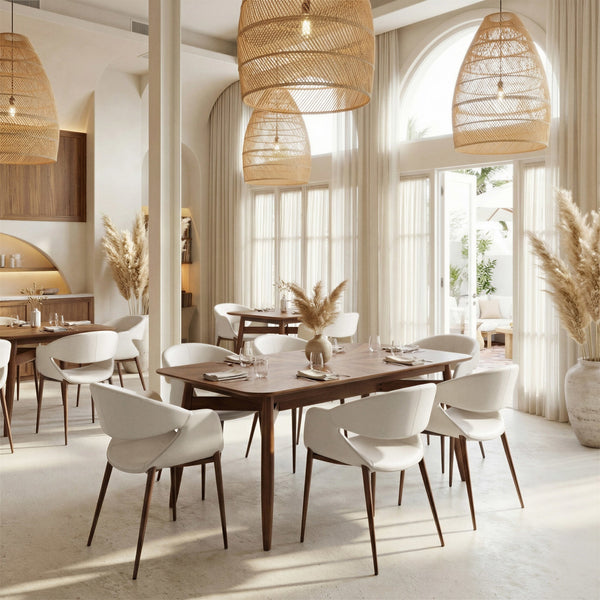 Limay Dining Chair (Set of 2) Beige & Walnut